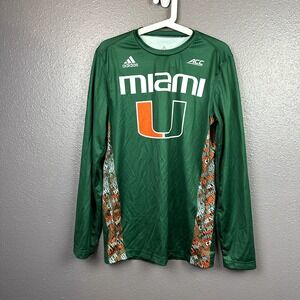 Miami Hurricanes Adidas Mens Medium Long Sleeve Shirt Jersey